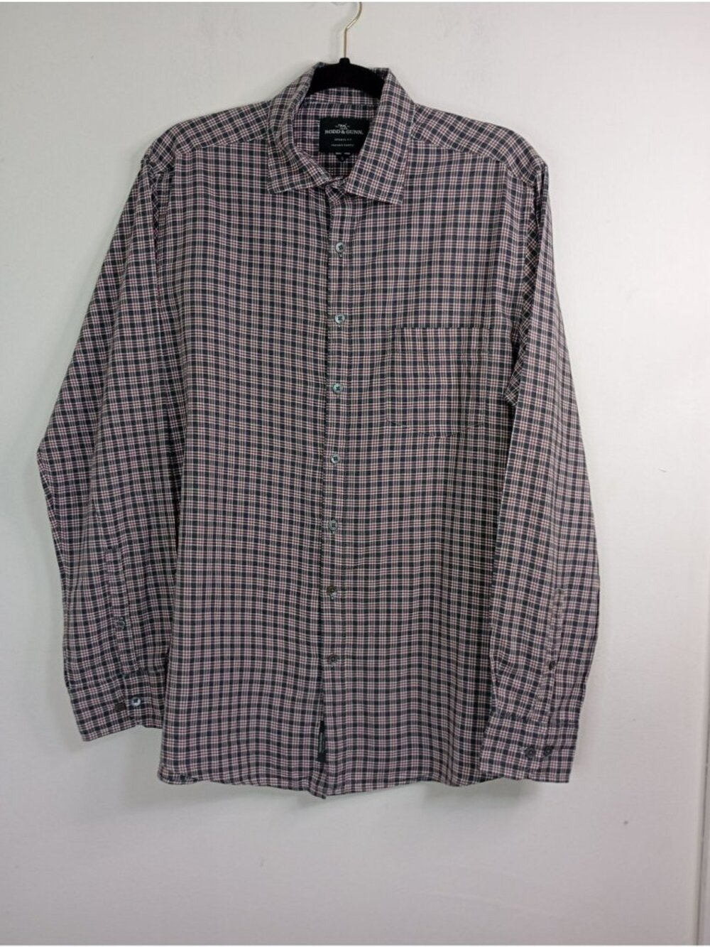 Rodd & Gunn Shirt 100% Cotton L Long Sleeve Mens Sports Fit Plaid Button-Down